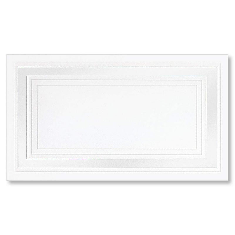 PaperDirect White 65lb Cover Stock Place Cards, White Foil Border, Micro-Perforated, 2" x 3 1/2", 200/box, Laser and Inkjet Compatible - Image 1